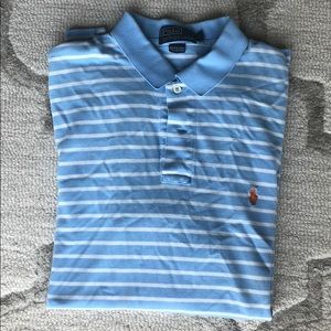 Striped Ralph Lauren Polo size Large Light Blue